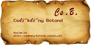 Csákány Botond névjegykártya